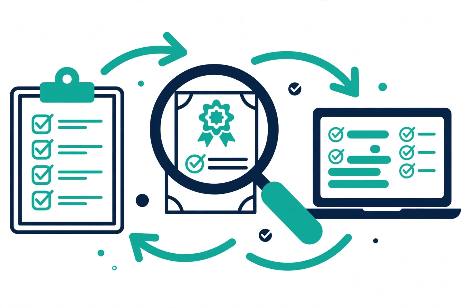 ERC documents checklist and online verification workflow infographic