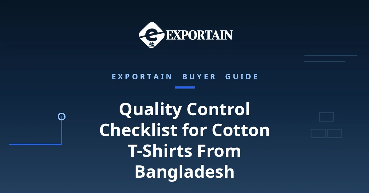 Navy title card: Quality Control Checklist for Cotton T-Shirts From Bangladesh