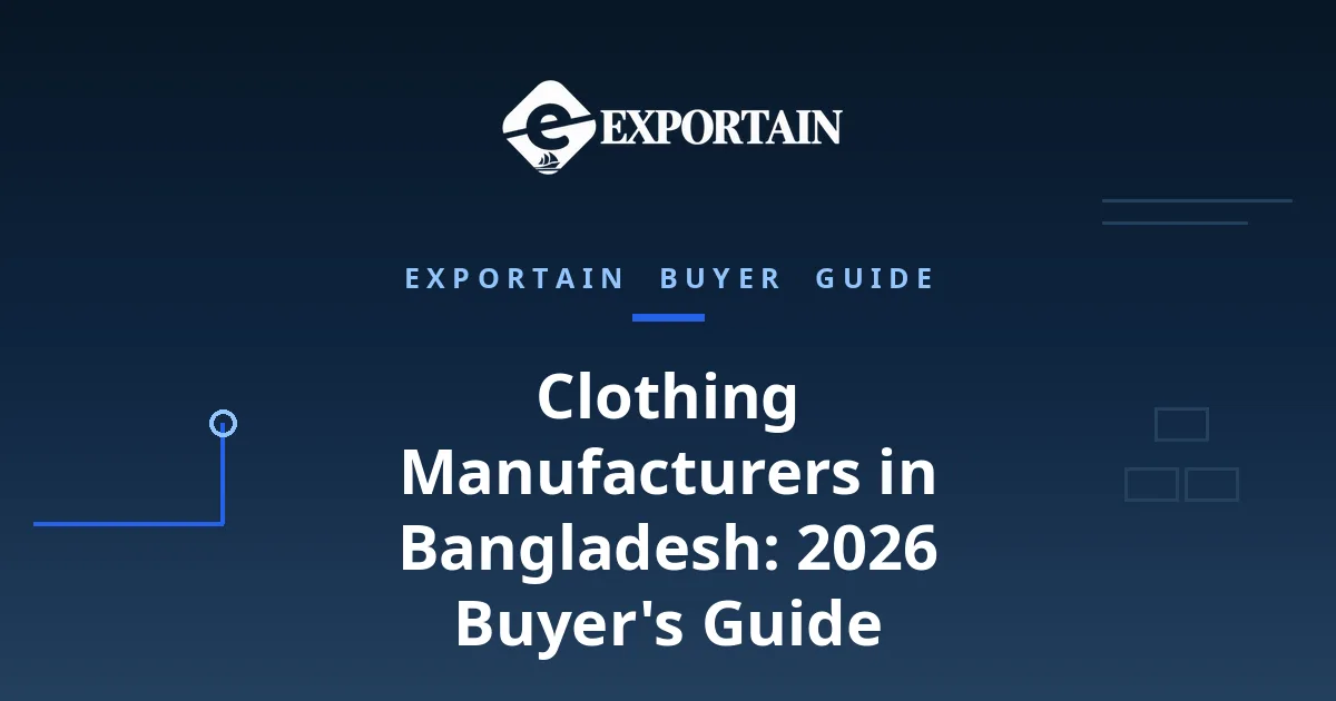 Navy title card: Clothing Manufacturers in Bangladesh: 2026 Buyer's Guide