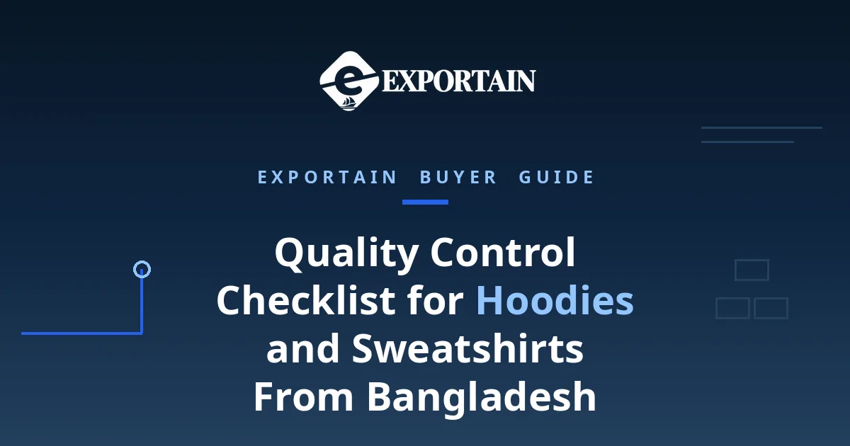 Navy title card: Quality Control Checklist for Hoodies and Sweatshirts From Bangladesh