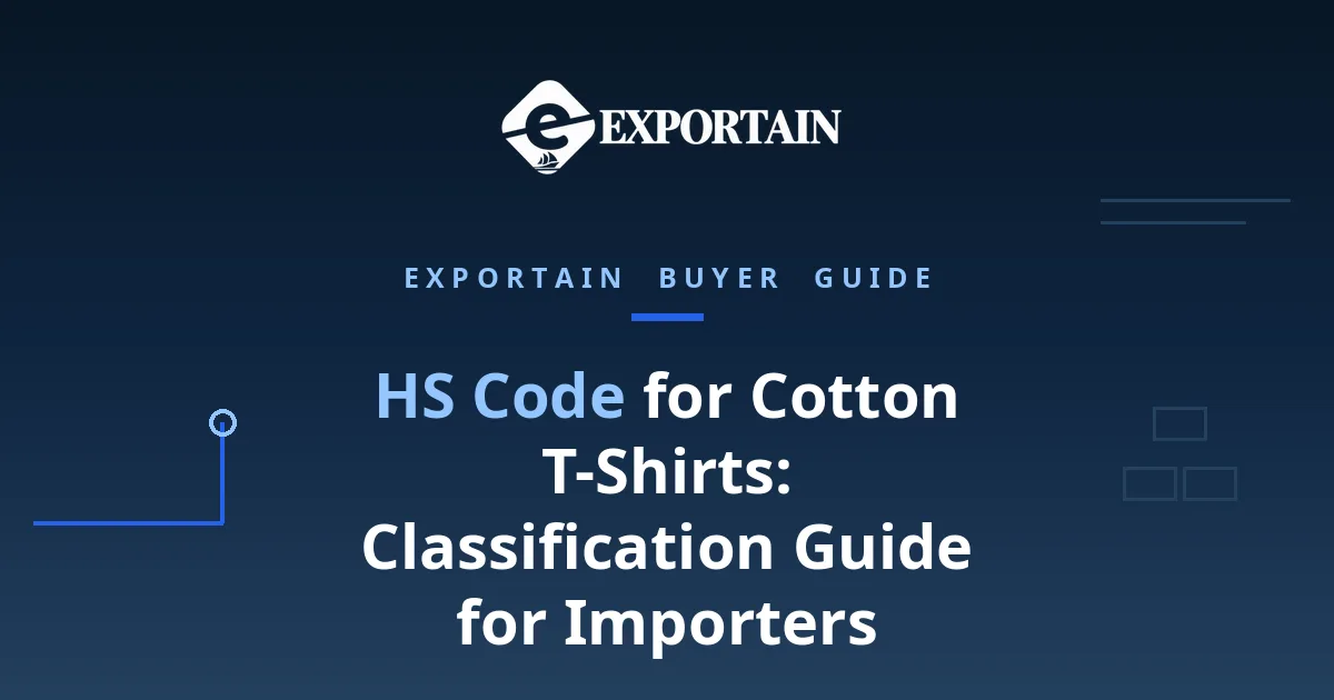 Navy title card: HS Code for Cotton T-Shirts classification guide