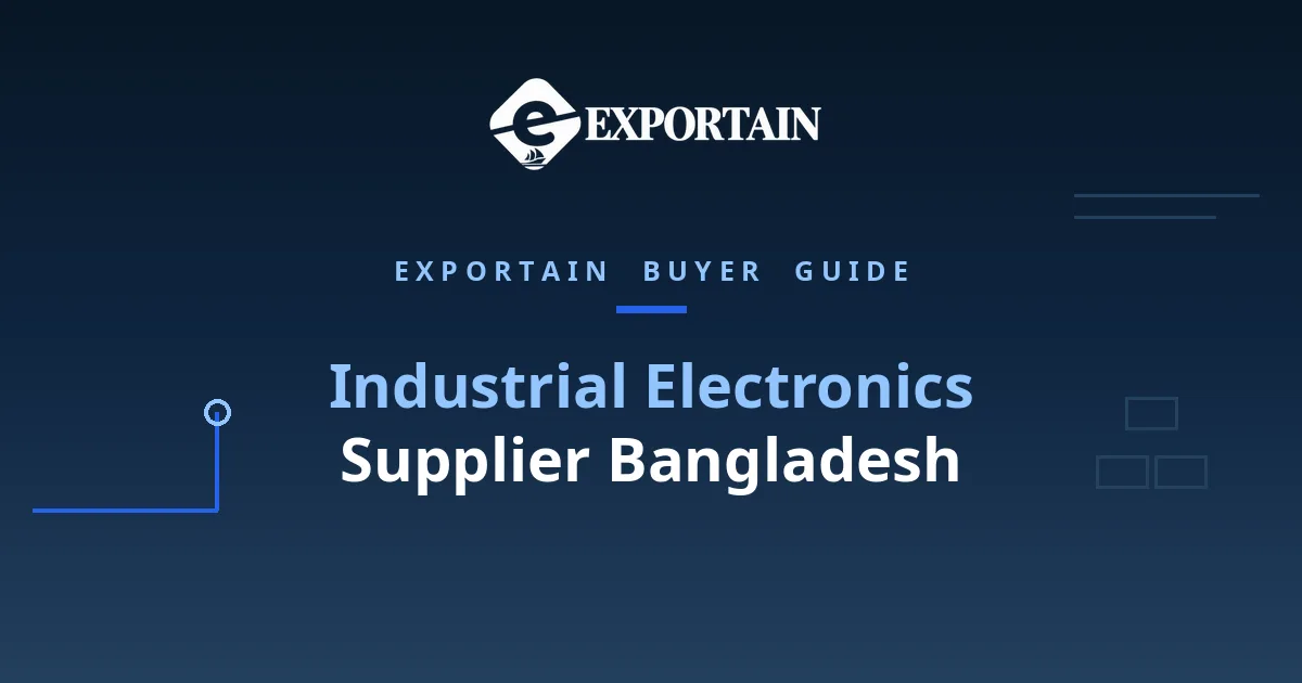 Navy title card: Industrial Electronics Supplier Bangladesh