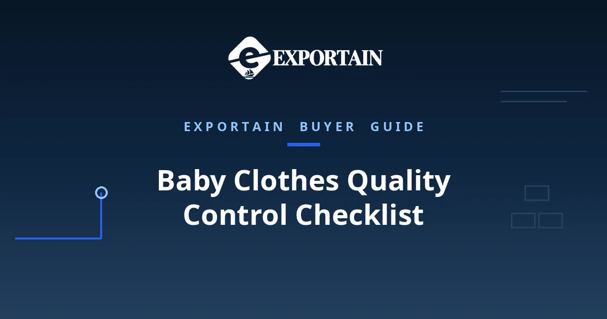Navy title card: Baby Clothes Quality Control Checklist