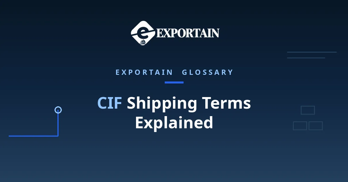 Navy title card: CIF Shipping Terms Explained
