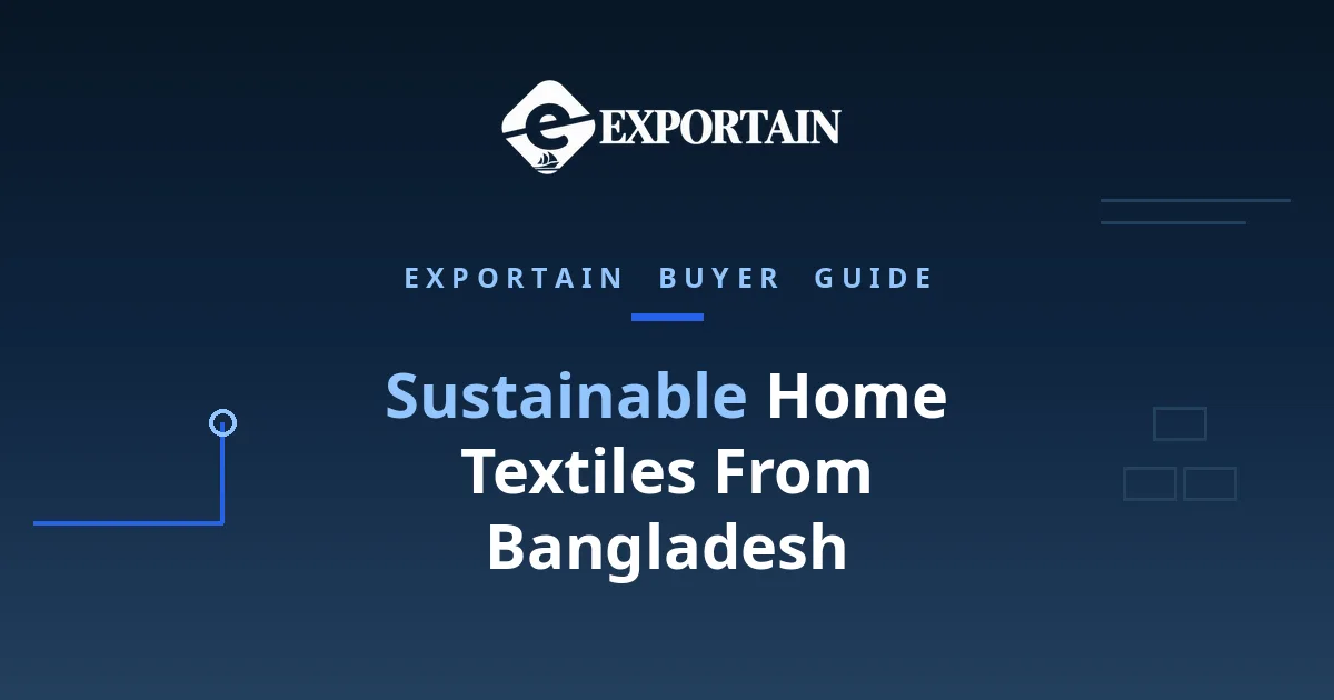 Navy title card: Sustainable Home Textiles From Bangladesh