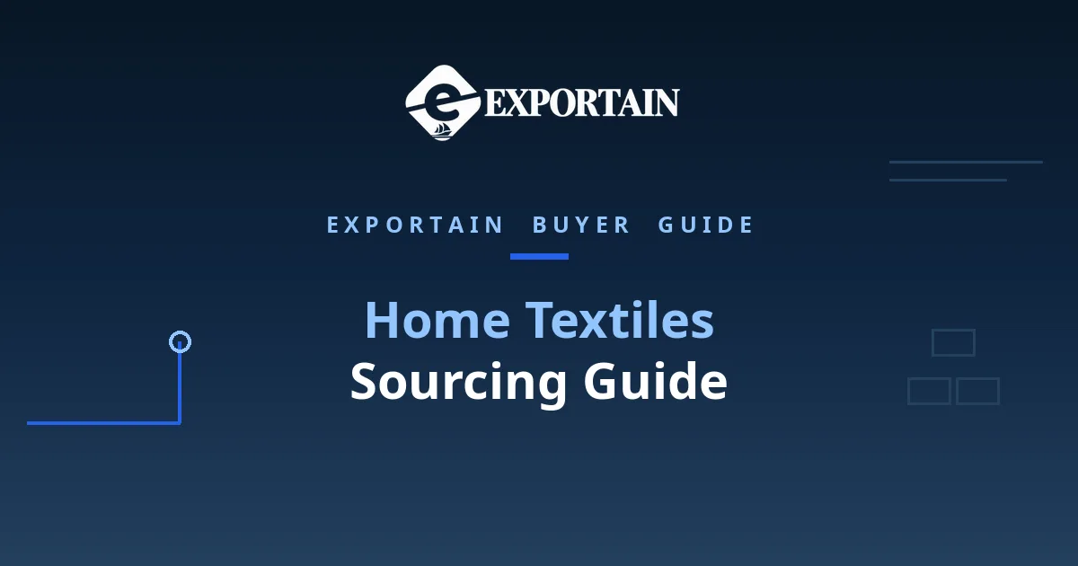 Navy title card: Home Textiles Sourcing Guide