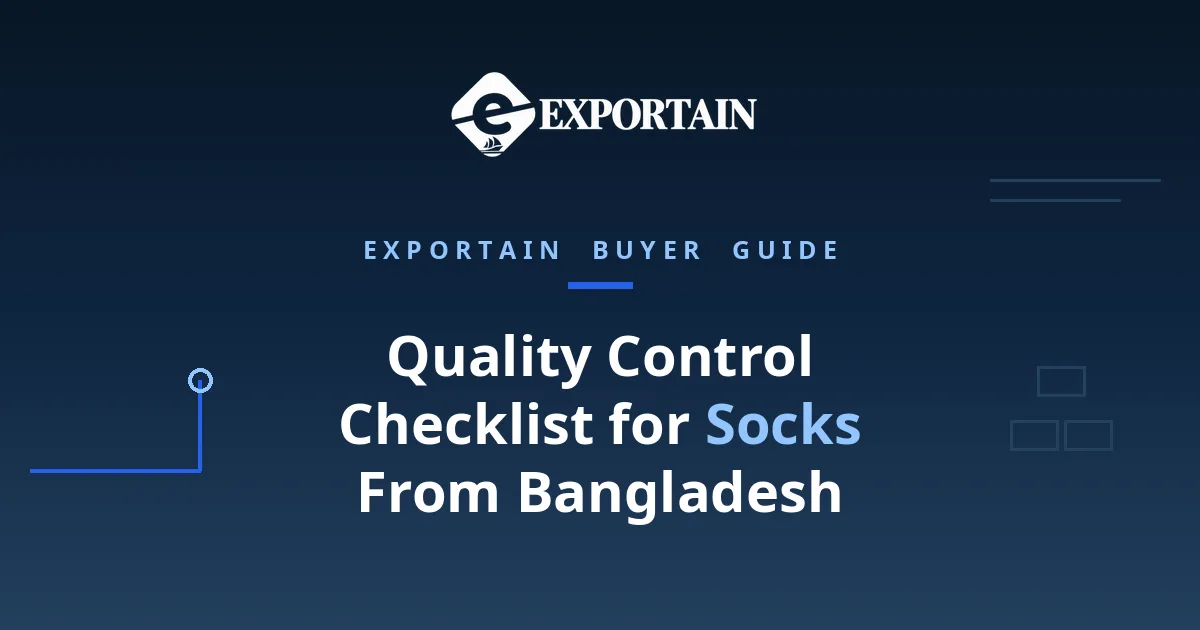 Navy title card: Quality Control Checklist for Socks From Bangladesh