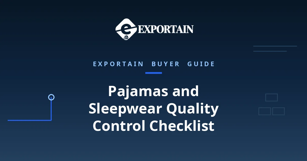 Navy title card: Quality Control Checklist for Pajamas and Sleepwear