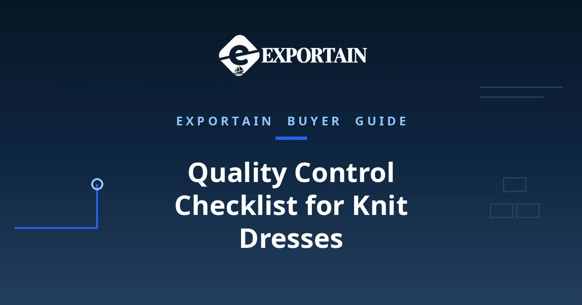 Navy title card: Quality Control Checklist for Knit Dresses From Bangladesh