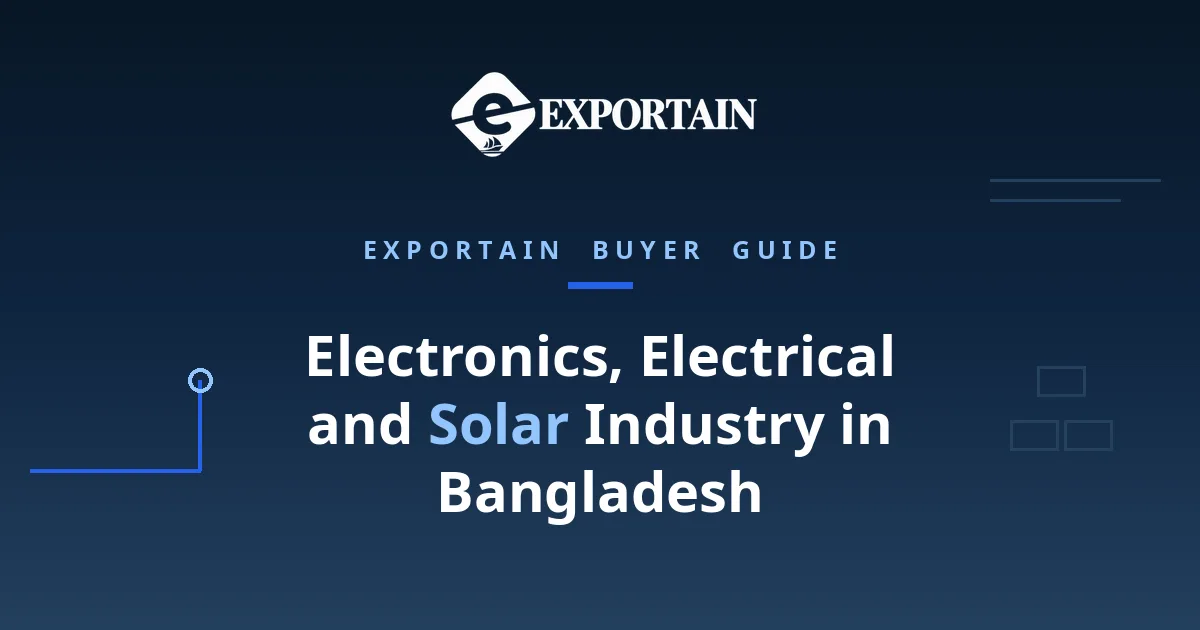 Navy title card: Electronics, Electrical and Solar Industry in Bangladesh