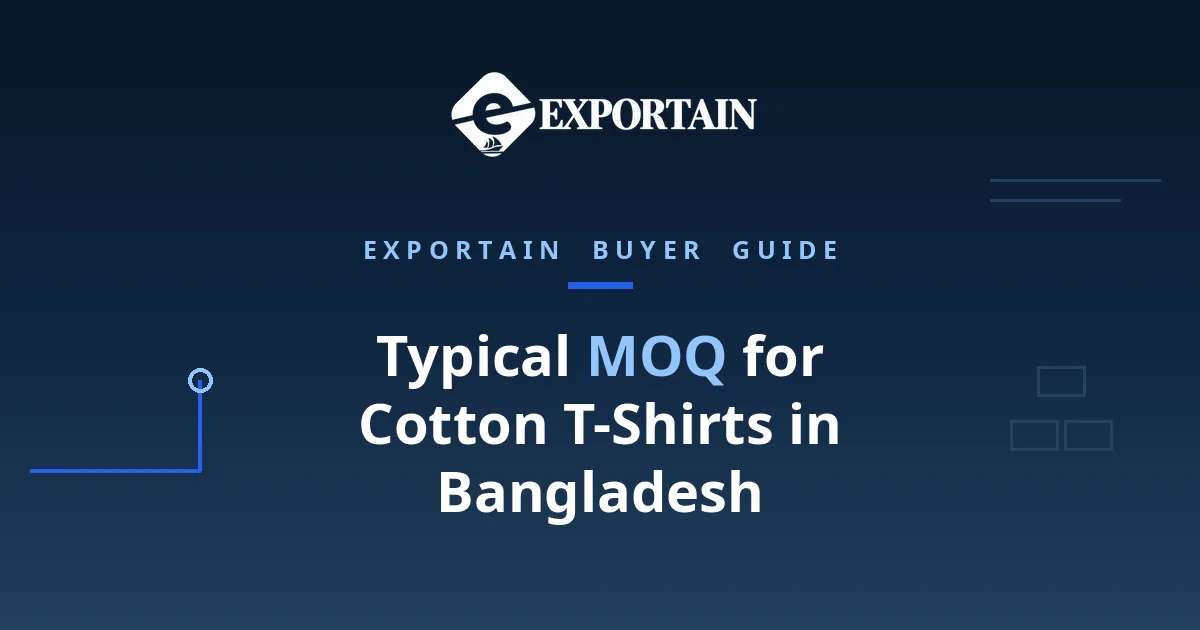 Navy title card: Typical MOQ for Cotton T-Shirts in Bangladesh
