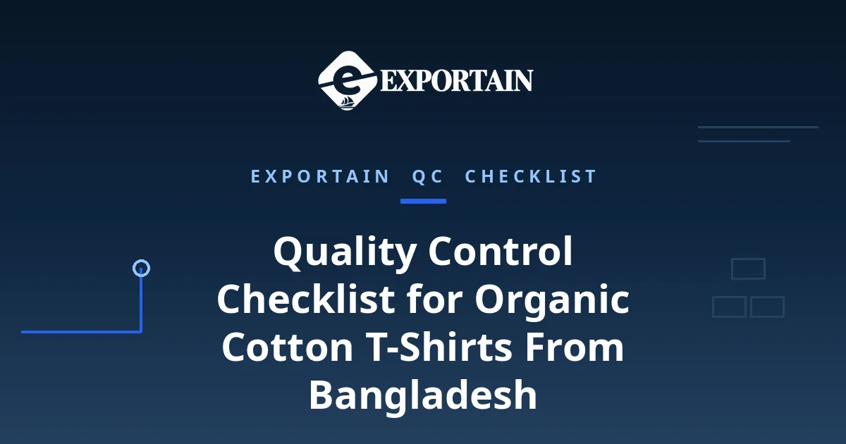 Navy title card: Quality Control Checklist for Organic Cotton T-Shirts