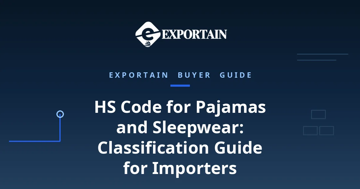 Navy title card: HS Code for Pajamas and Sleepwear classification guide