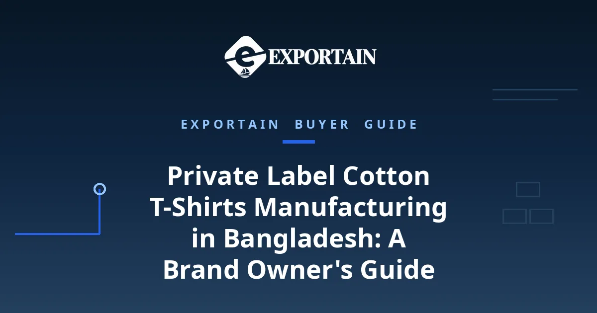 Navy title card: Private Label Cotton T-Shirts Manufacturing in Bangladesh
