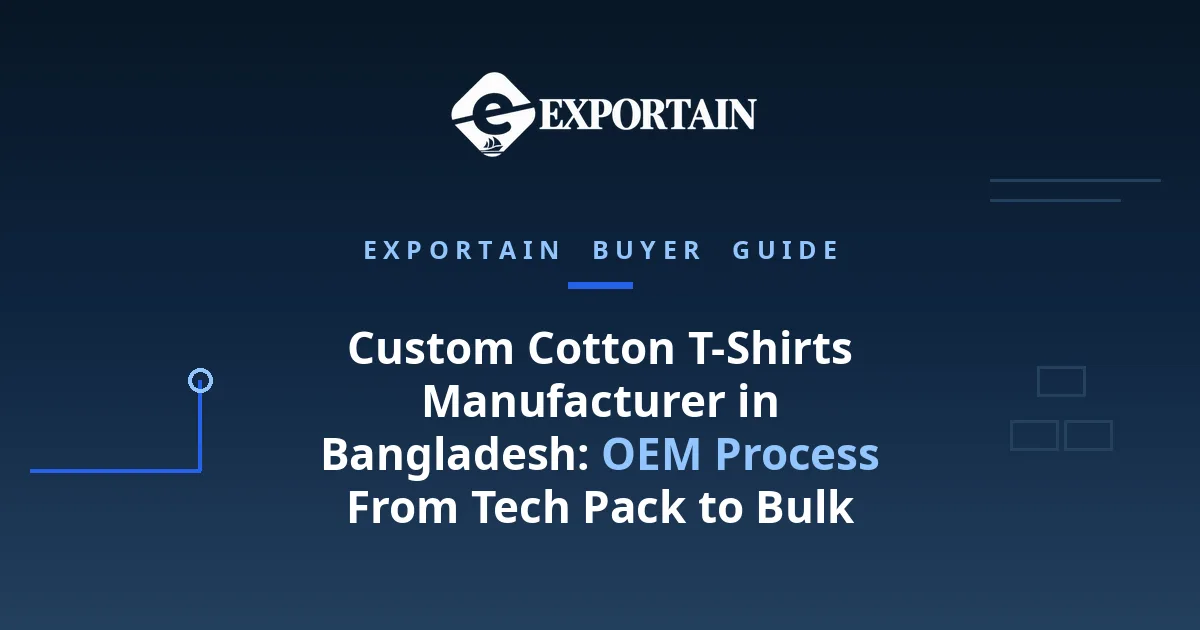 Navy title card: Custom Cotton T-Shirts Manufacturer in Bangladesh, OEM process