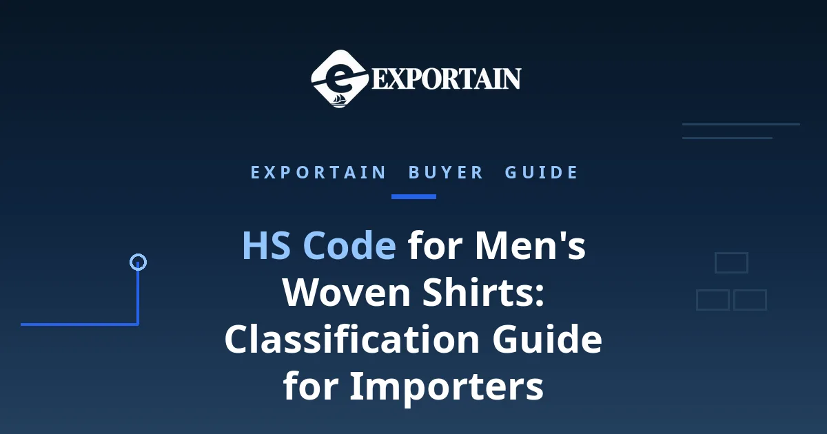 Navy title card: HS Code for Men's Woven Shirts classification guide