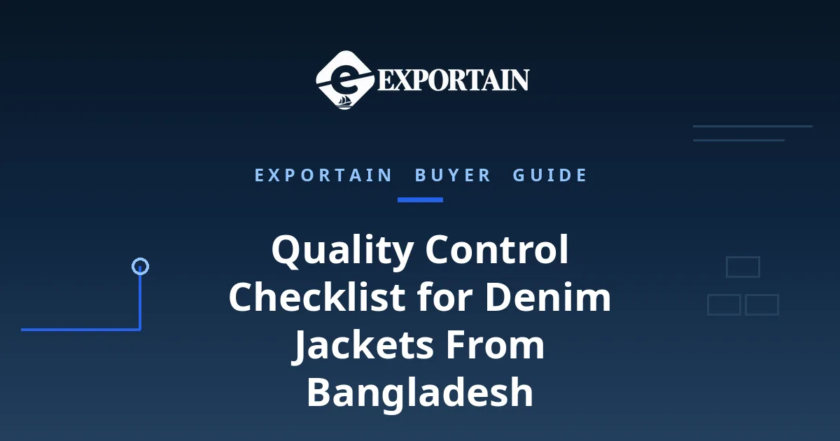 Navy title card: Quality Control Checklist for Denim Jackets From Bangladesh