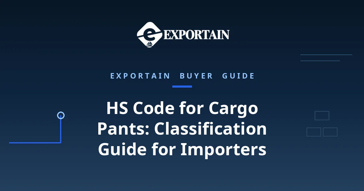 Navy title card: HS Code for Cargo Pants classification guide
