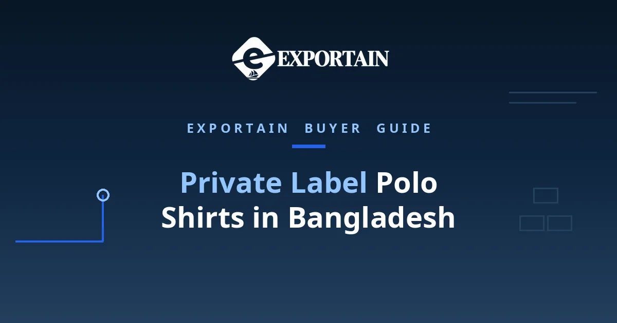 Navy title card: Private Label Polo Shirts in Bangladesh, brand owner's guide
