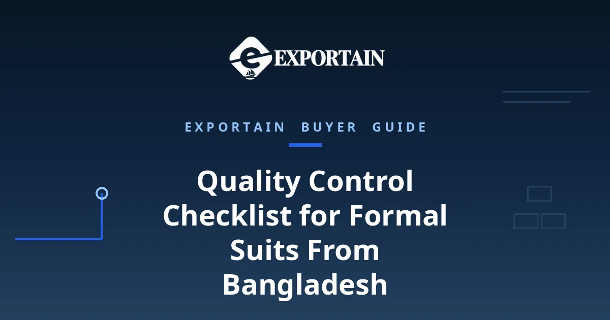 Navy title card: Quality Control Checklist for Formal Suits From Bangladesh