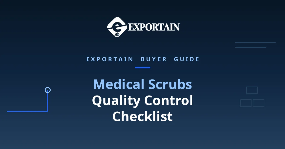 Navy title card: Quality Control Checklist for Medical Scrubs From Bangladesh