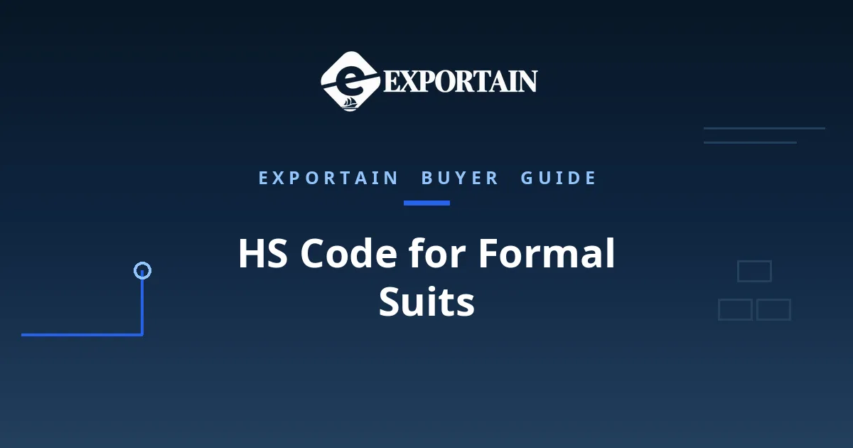 Navy title card: HS Code for Formal Suits classification guide