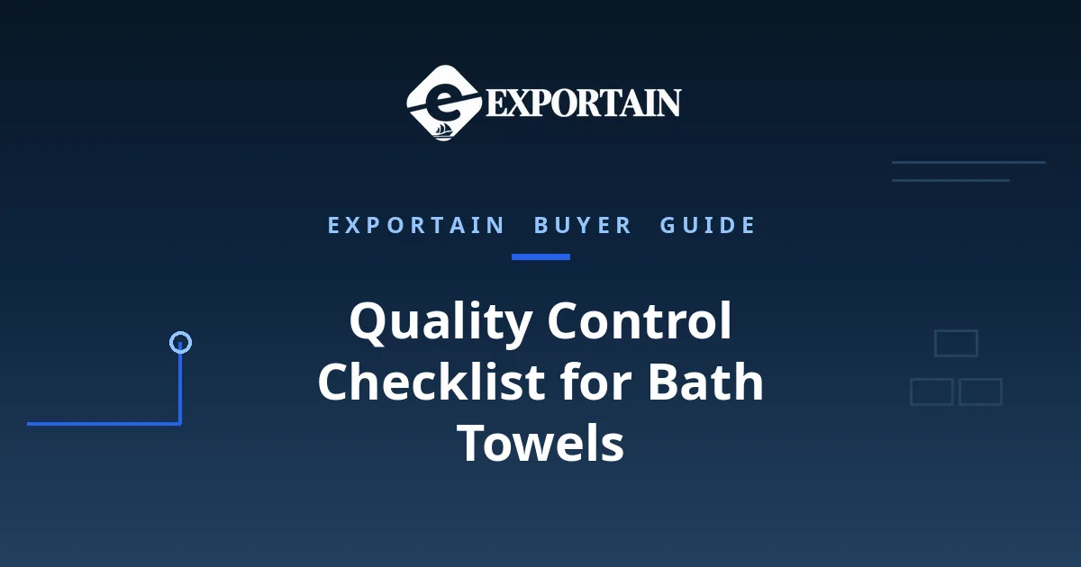 Navy title card: Quality Control Checklist for Bath Towels From Bangladesh