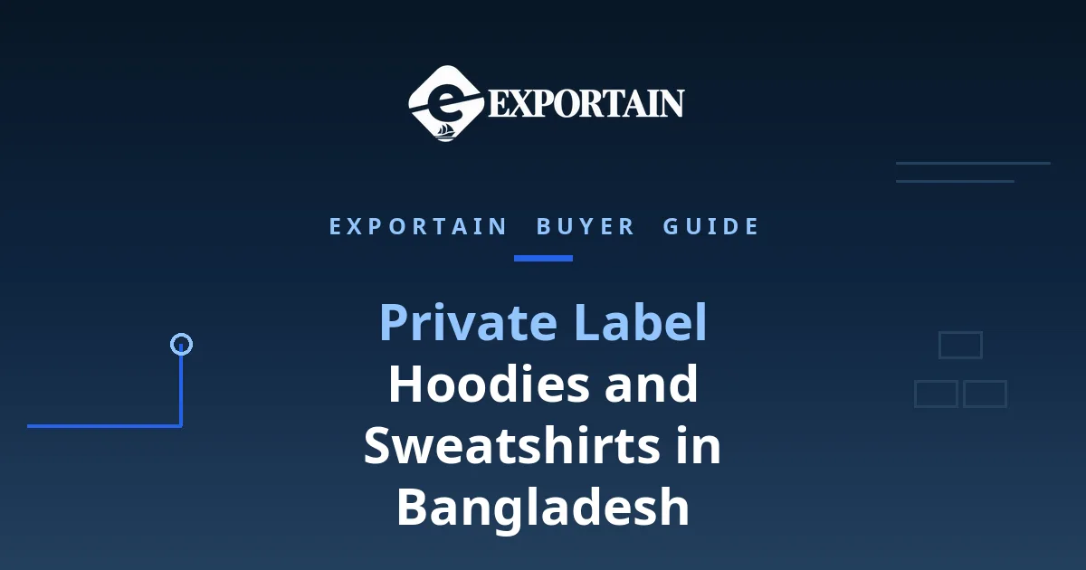 Navy title card: Private label hoodies and sweatshirts in Bangladesh, a brand owner's guide