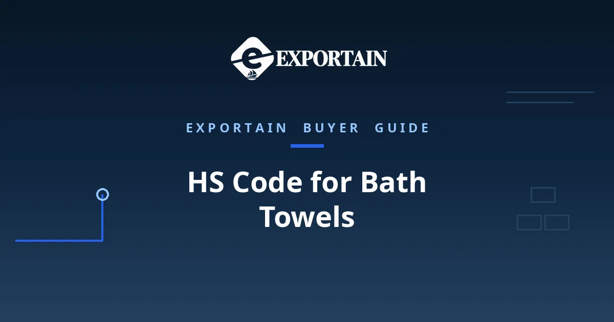 Navy title card: HS Code for Bath Towels classification guide