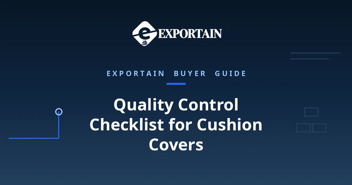 Navy title card: Quality Control Checklist for Cushion Covers From Bangladesh