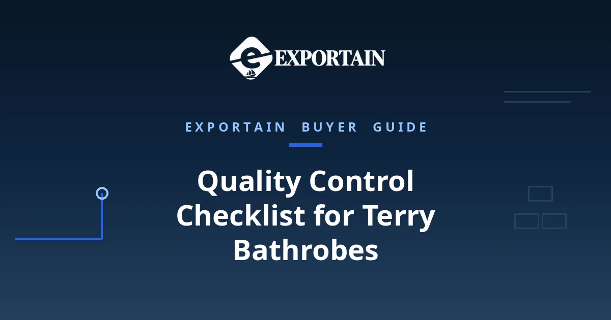 Navy title card: Quality Control Checklist for Terry Bathrobes From Bangladesh