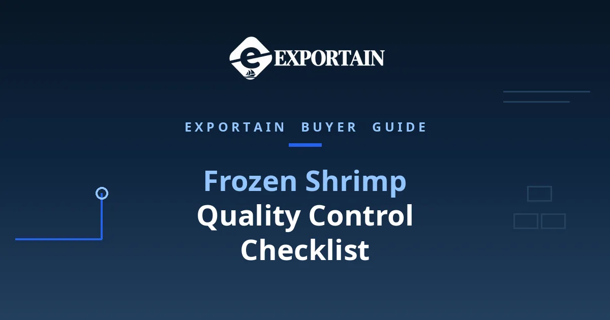 Navy title card: Quality Control Checklist for Frozen Shrimp From Bangladesh
