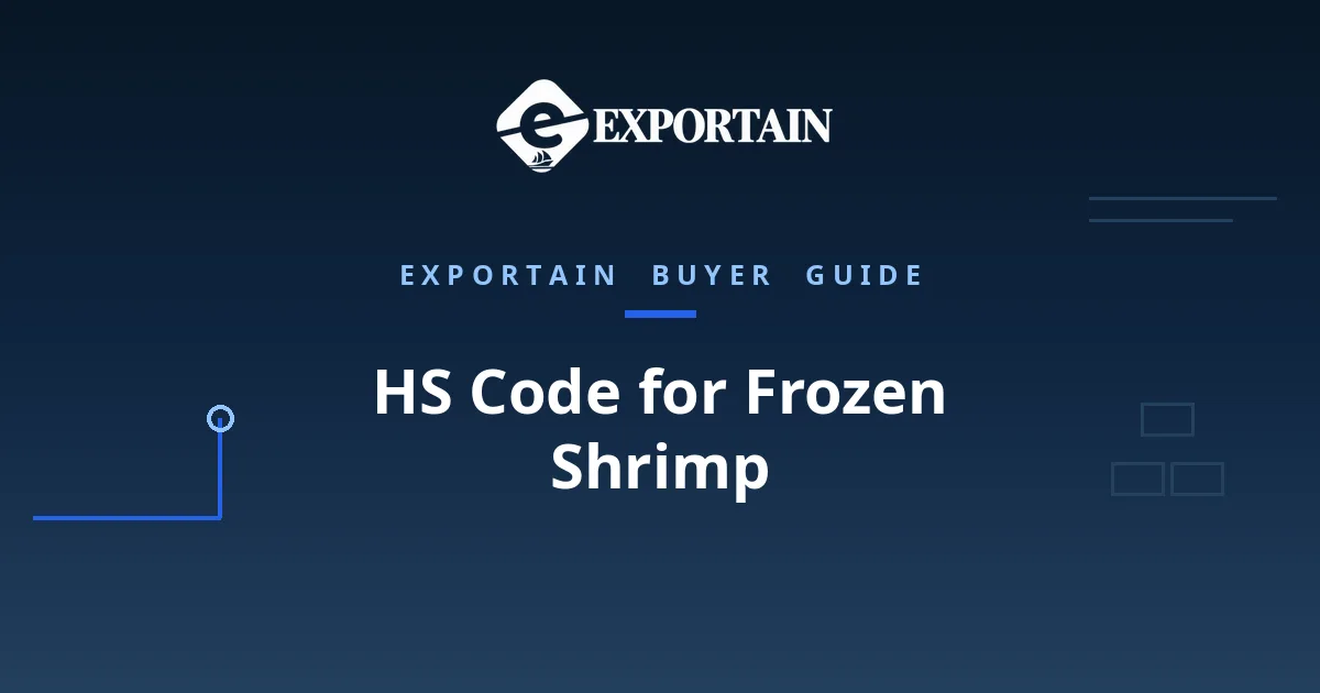 Navy title card: HS Code for Frozen Shrimp classification guide