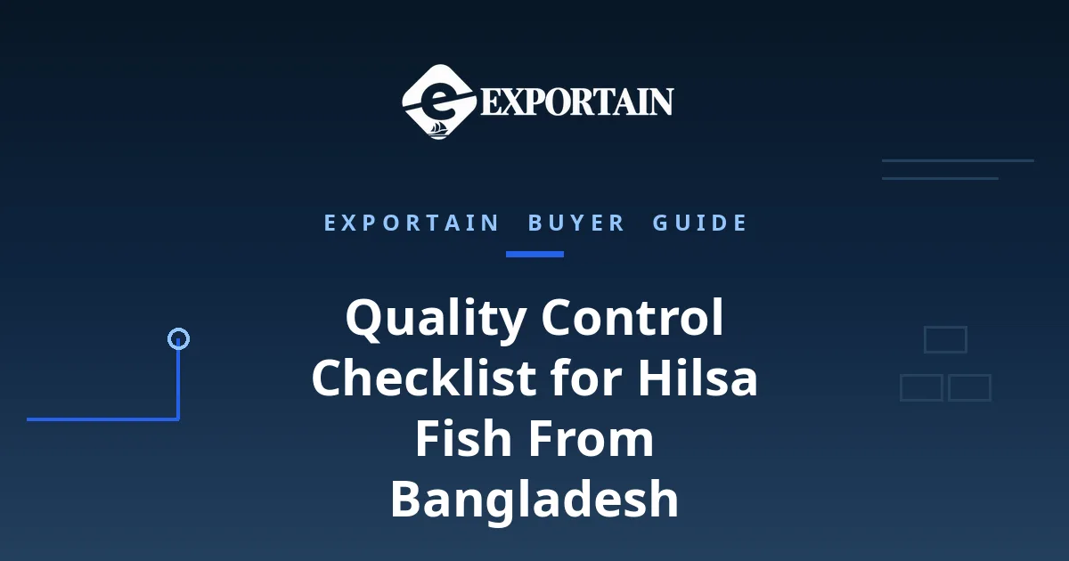 Navy title card: Quality Control Checklist for Hilsa Fish From Bangladesh