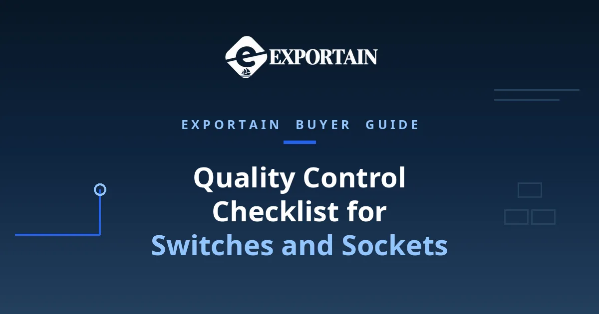 Navy title card: Quality Control Checklist for Switches and Sockets