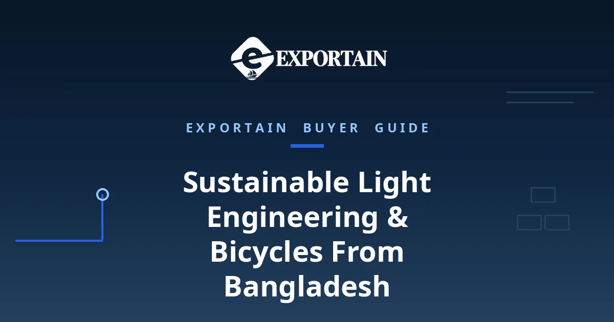 Navy title card: Sustainable Light Engineering and Bicycles From Bangladesh buyer guide