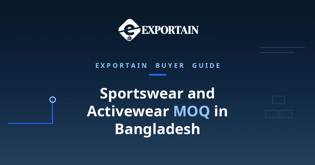Navy title card: Sportswear and Activewear MOQ in Bangladesh, what sets the minimum