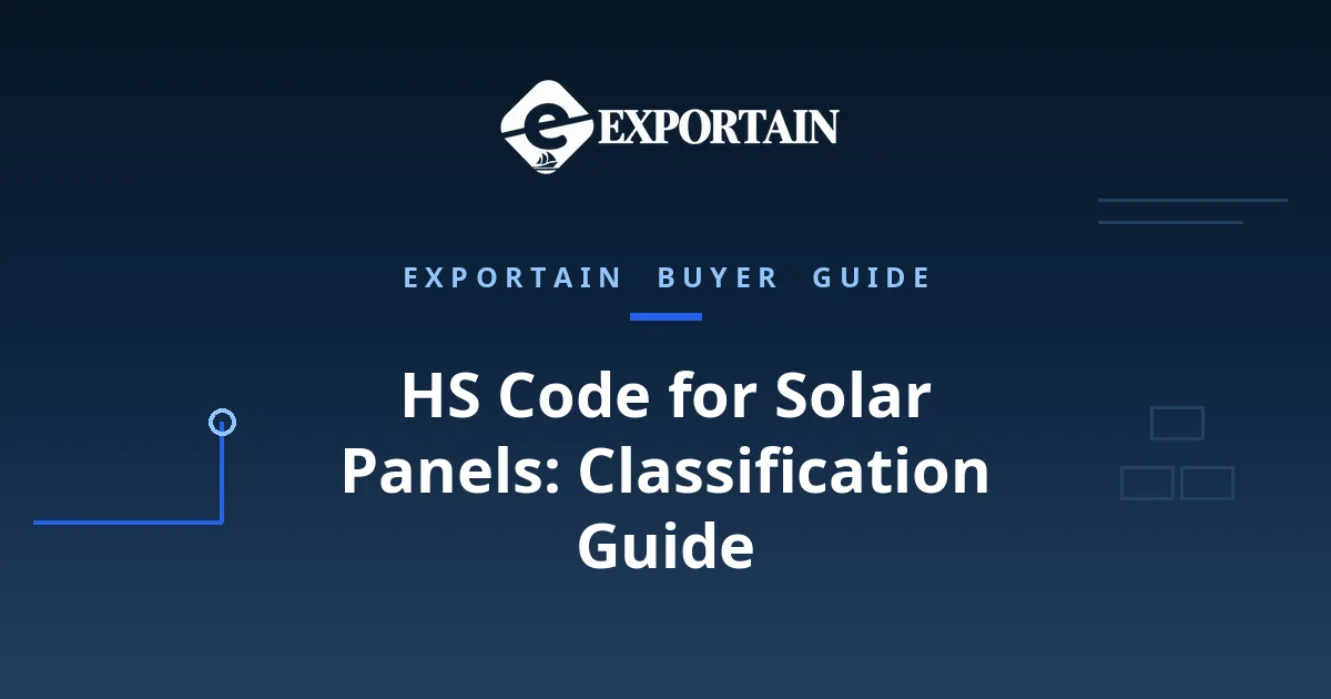 Navy title card: HS Code for Solar Panels classification guide