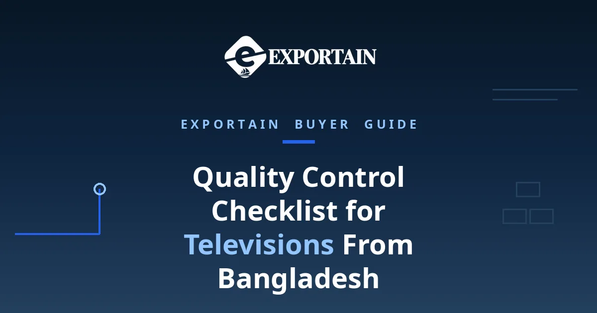 Navy title card: Quality Control Checklist for Televisions From Bangladesh