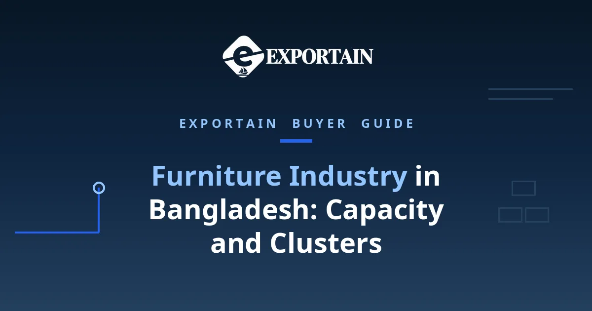 Navy title card: Furniture Industry in Bangladesh buyer guide