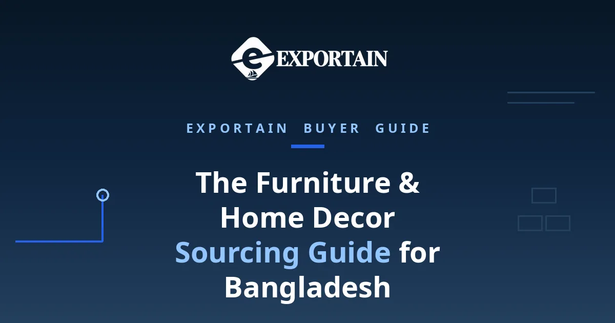 Navy title card: Furniture and Home Decor Sourcing Guide for Bangladesh