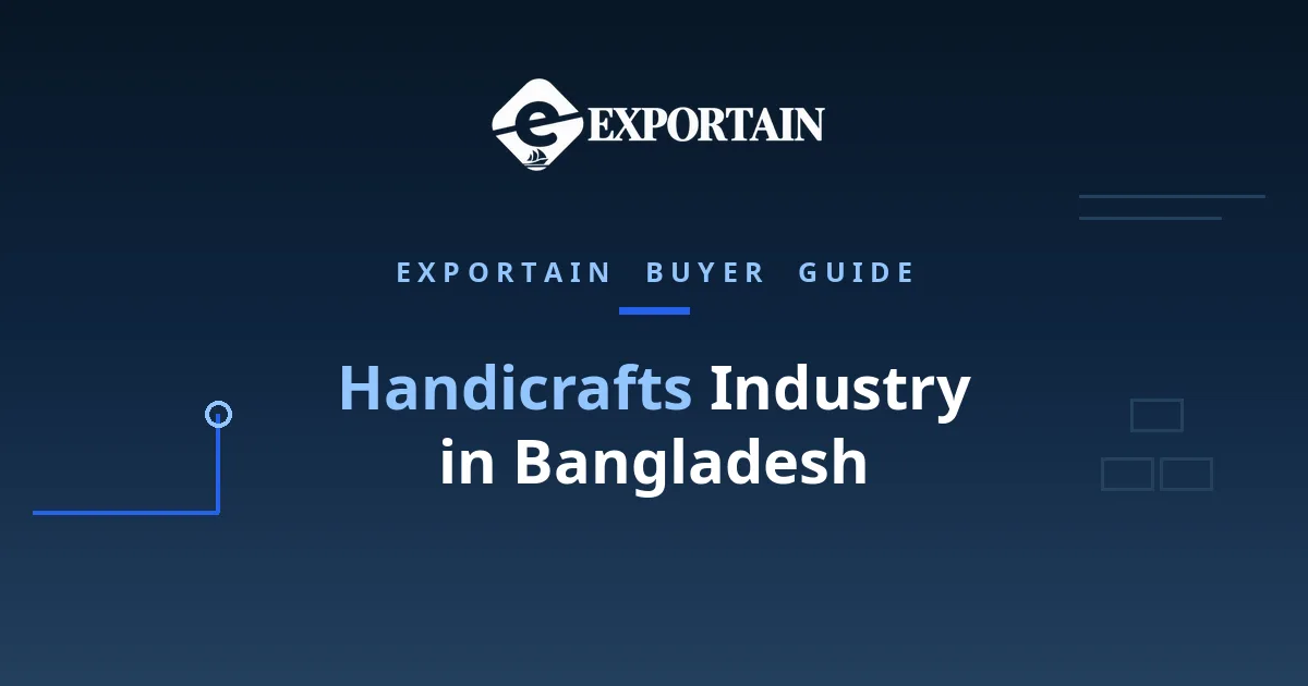 Navy title card: Handicrafts Industry in Bangladesh buyer guide