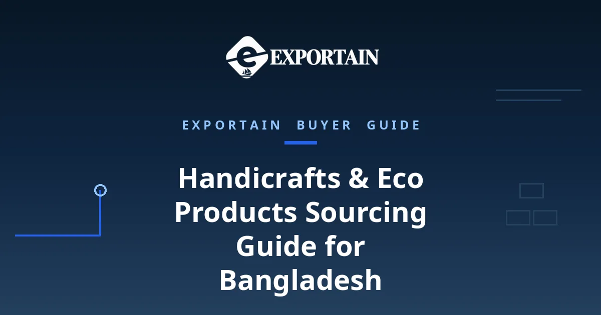 Navy title card: Handicrafts & Eco Products Sourcing Guide for Bangladesh