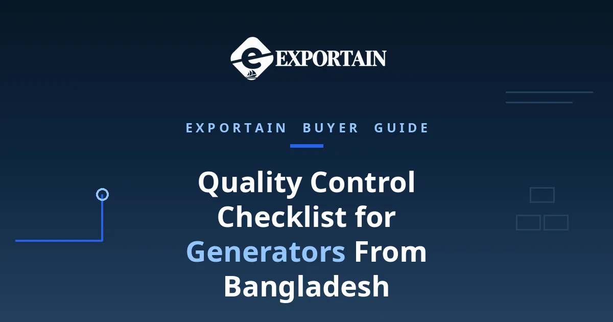 Navy title card: Quality Control Checklist for Generators From Bangladesh