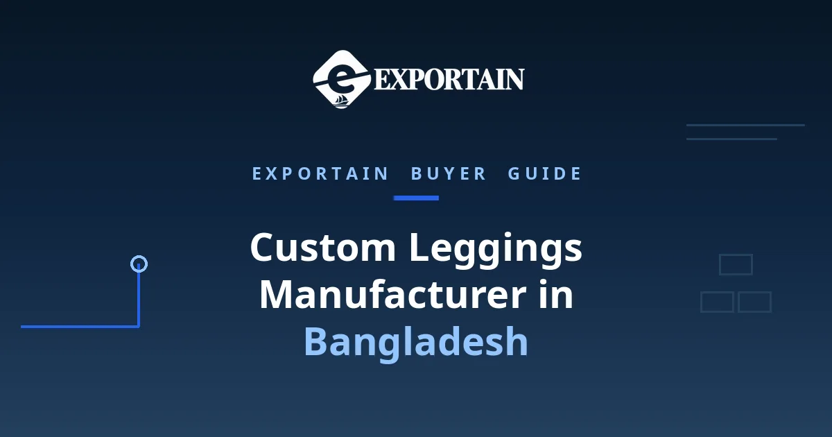 Navy title card: Custom Leggings Manufacturer in Bangladesh, OEM process from tech pack to bulk