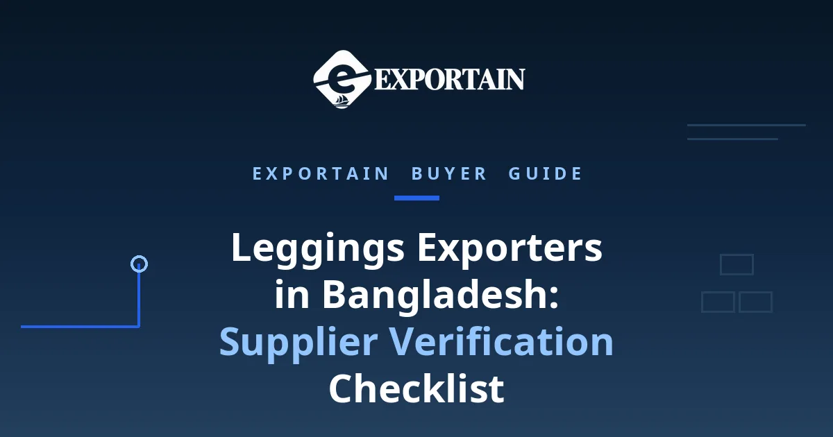 Navy title card: Leggings Exporters in Bangladesh Supplier Verification Checklist