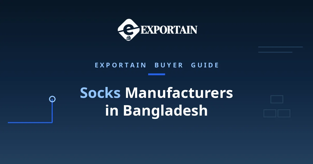 Navy title card: Socks Manufacturers in Bangladesh buyer guide
