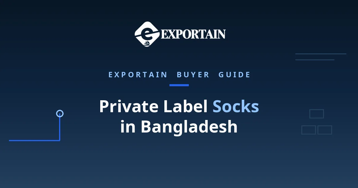Navy title card: Private Label Socks Manufacturing in Bangladesh, a brand owner's guide