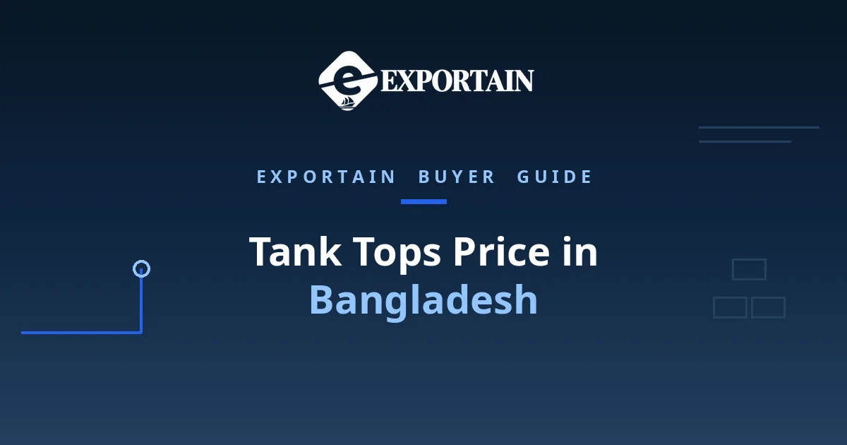 Navy title card: Tank Tops Price in Bangladesh, FOB cost breakdown for buyers