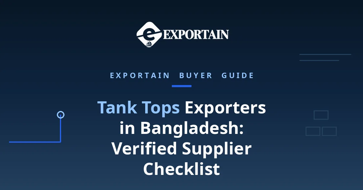 Navy title card: Tank Tops Exporters in Bangladesh: Verified Supplier Checklist